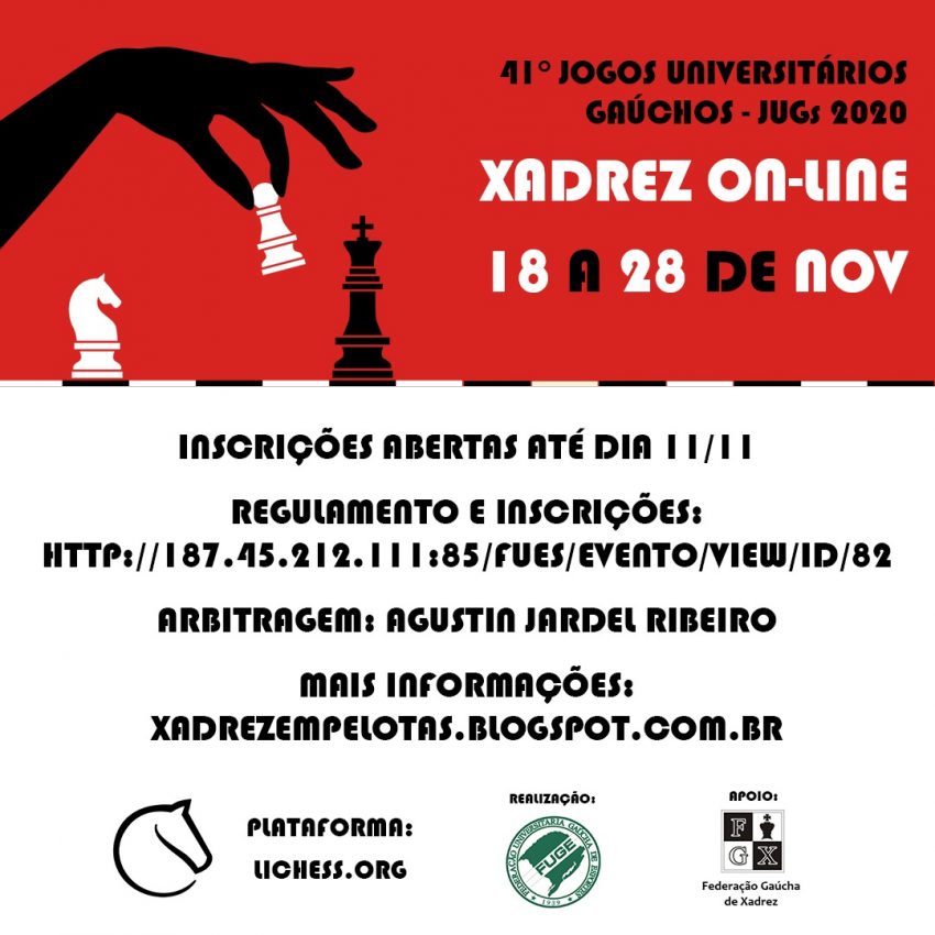 Sogipa será sede de competição de xadrez neste sábado, a partir das 13h.  Associados do clube tem descontos na inscrição, Notícias