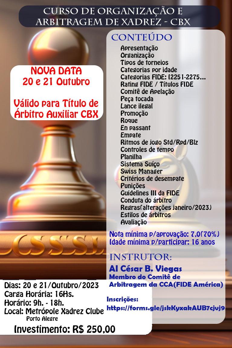 Dúvidas sobre Arbitragem no Xadrez - Regras FIDE